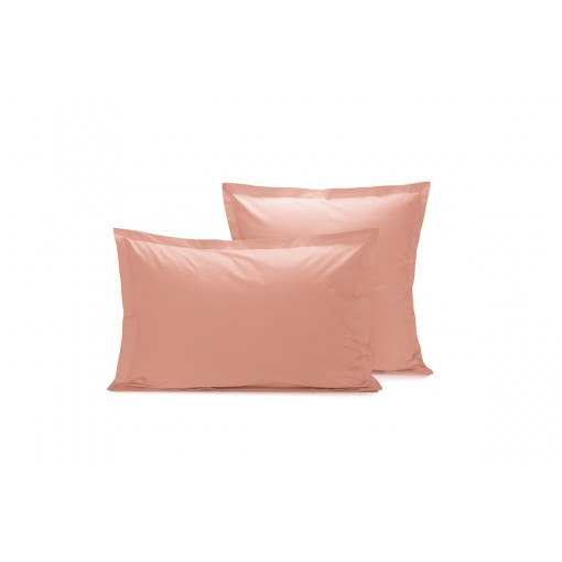 Taie avec volants Percale rose pêche